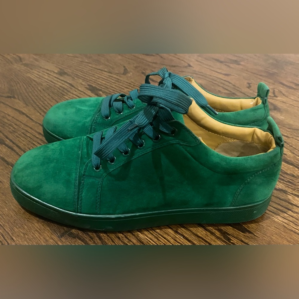 Christian Louboutin Green Sneakers Vibrant Suede Casual